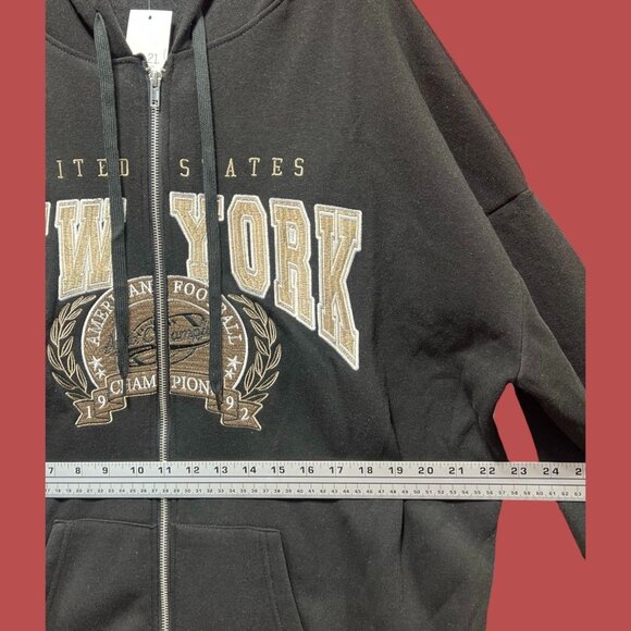 Rue 21 - Men's Long Sleeve Hooded Sweatshirt - Black - Extra Large - Picture 3 of 13